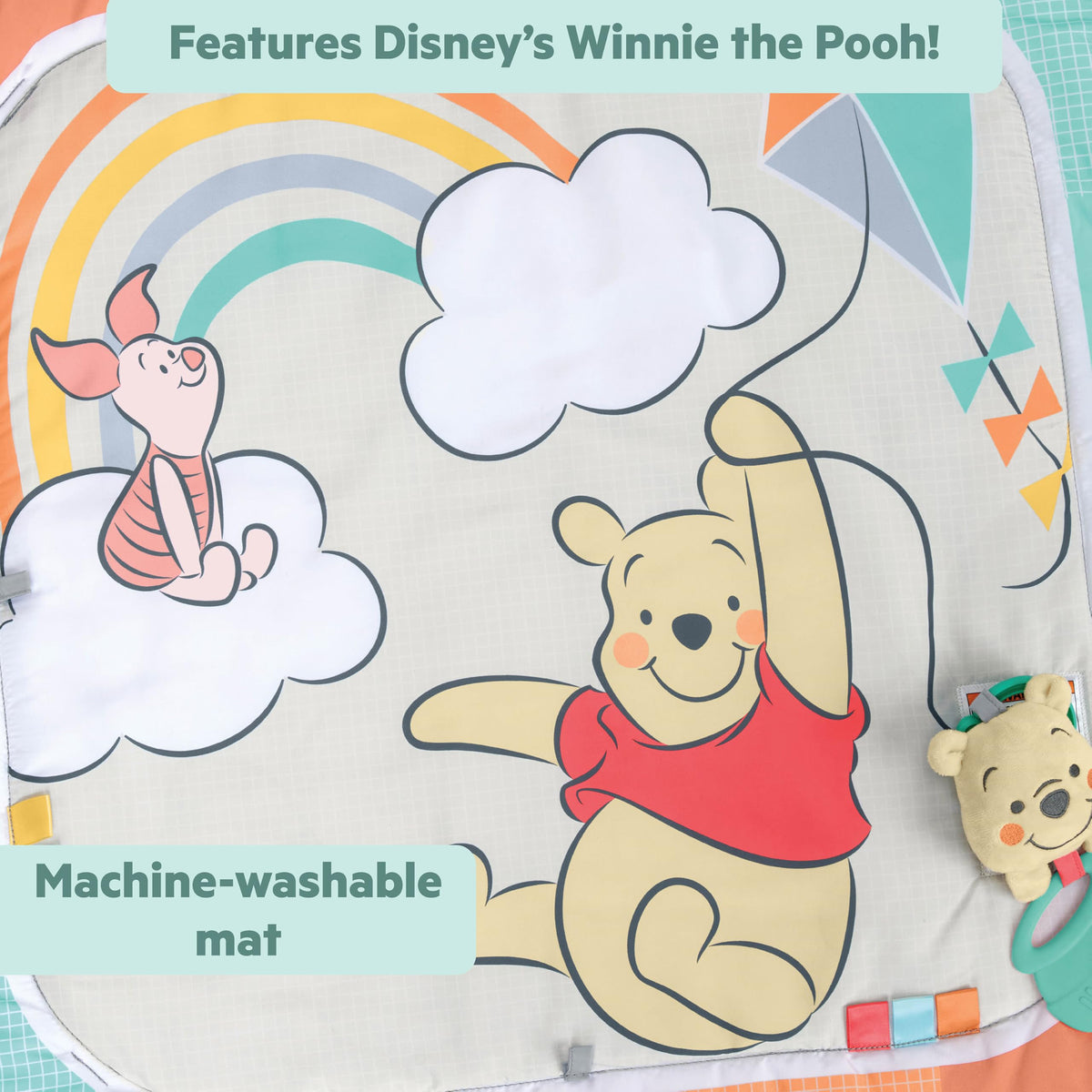 Bright Starts Baby Activity Gym with Two Toy Bars, Winnie the Pooh, Unisex Multi-Coloured