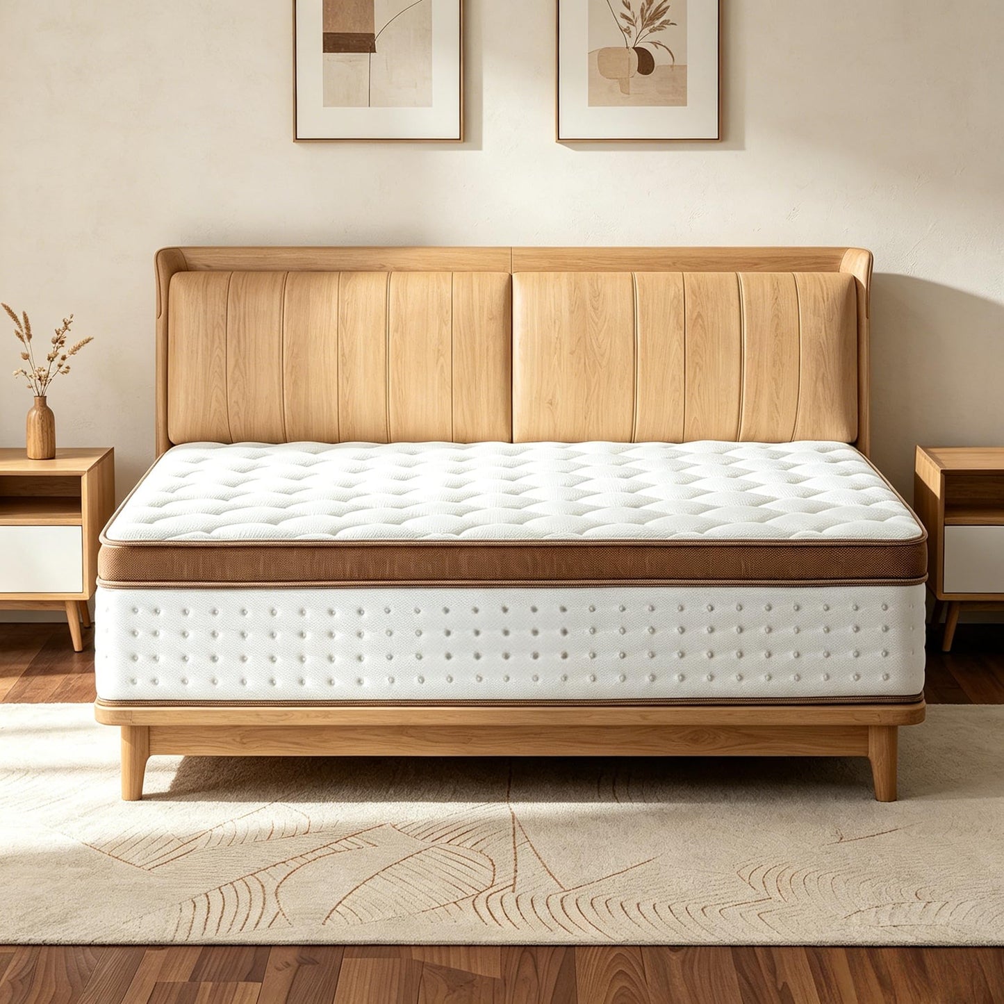 Arcticus Queen Mattress, 12 Inch Queen Size Hybrid Mattress in a Box with Memory Foam and Individually Pocketed Spring, Motion Isolation, Pressure Relief, Medium Firmness, CertiPUR-US Certified