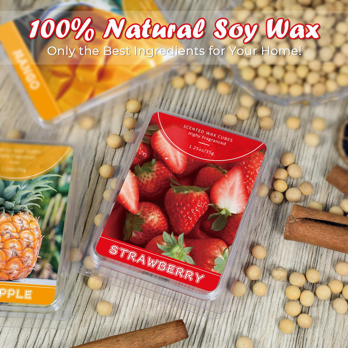 SCENTORINI Wax Melts, Scented Wax Cubes Strong Scent for Wax Warmer, 6 Pack