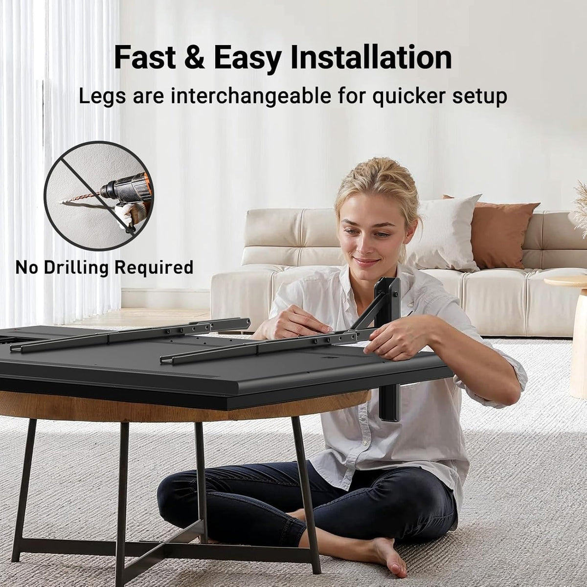 PERLESMITH Universal TV Stand Mount for 20-75 Inch TVs, Height Adjustable Table Top TV Stand, Great Load-Bearing Replacement TV Legs with Steel Holds up to 110lbs, Max VESA 800 x 600mm PSTVS01