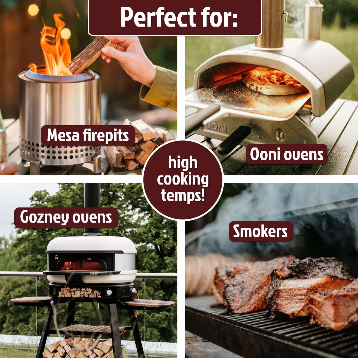 Savory Blend 5 Inch Universal Cooking Firewood - 8lbs. ~575cuin Premium Kiln Dried Cooking Wood for Grills, Smokers and Ooni, Solo, Bertello Pizza Ovens (Savory Hardwood Blend)