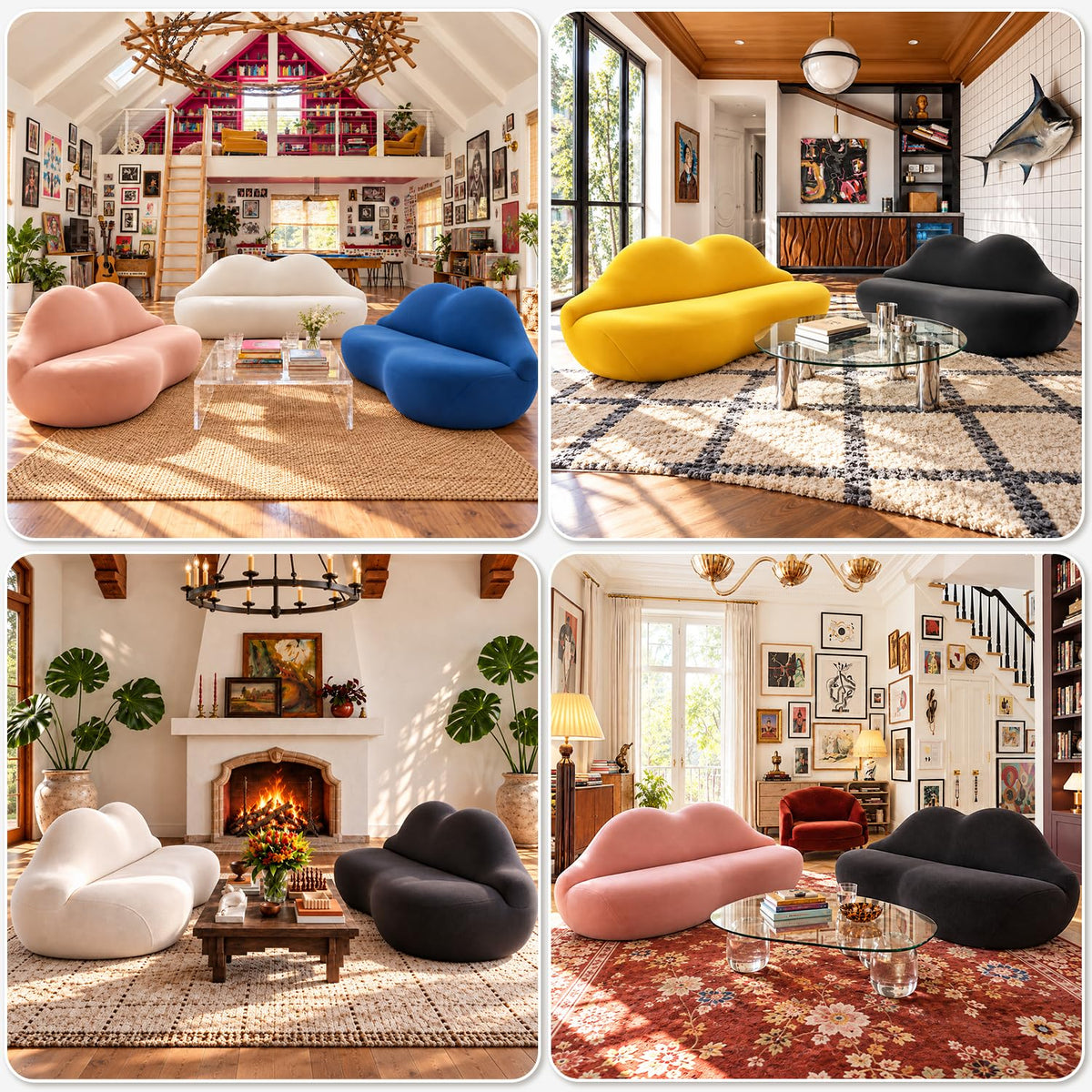woqijia Red Lip Sofa Beauty Salon Clothing Store Rest Area Reception Alien Internet Celebrity Creative Designer Internet Celebrity Couch Architect Settee Living Room