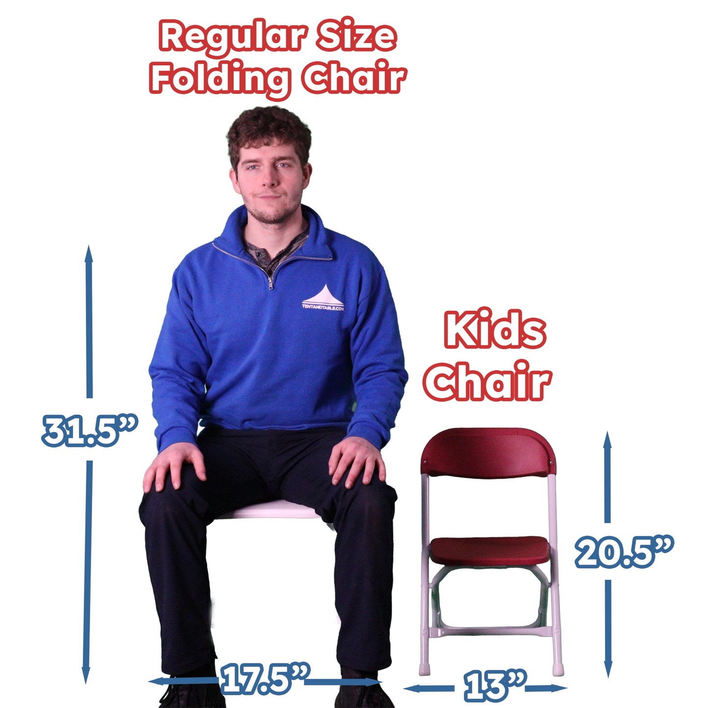 TentandTable Kids Folding Plastic Chair with Metal Frame, Lightweight Stackable Toddler Chairs for Classroom Table Desk Parties Events Weddings and Home Use, Blue Pack of 4 Chairs