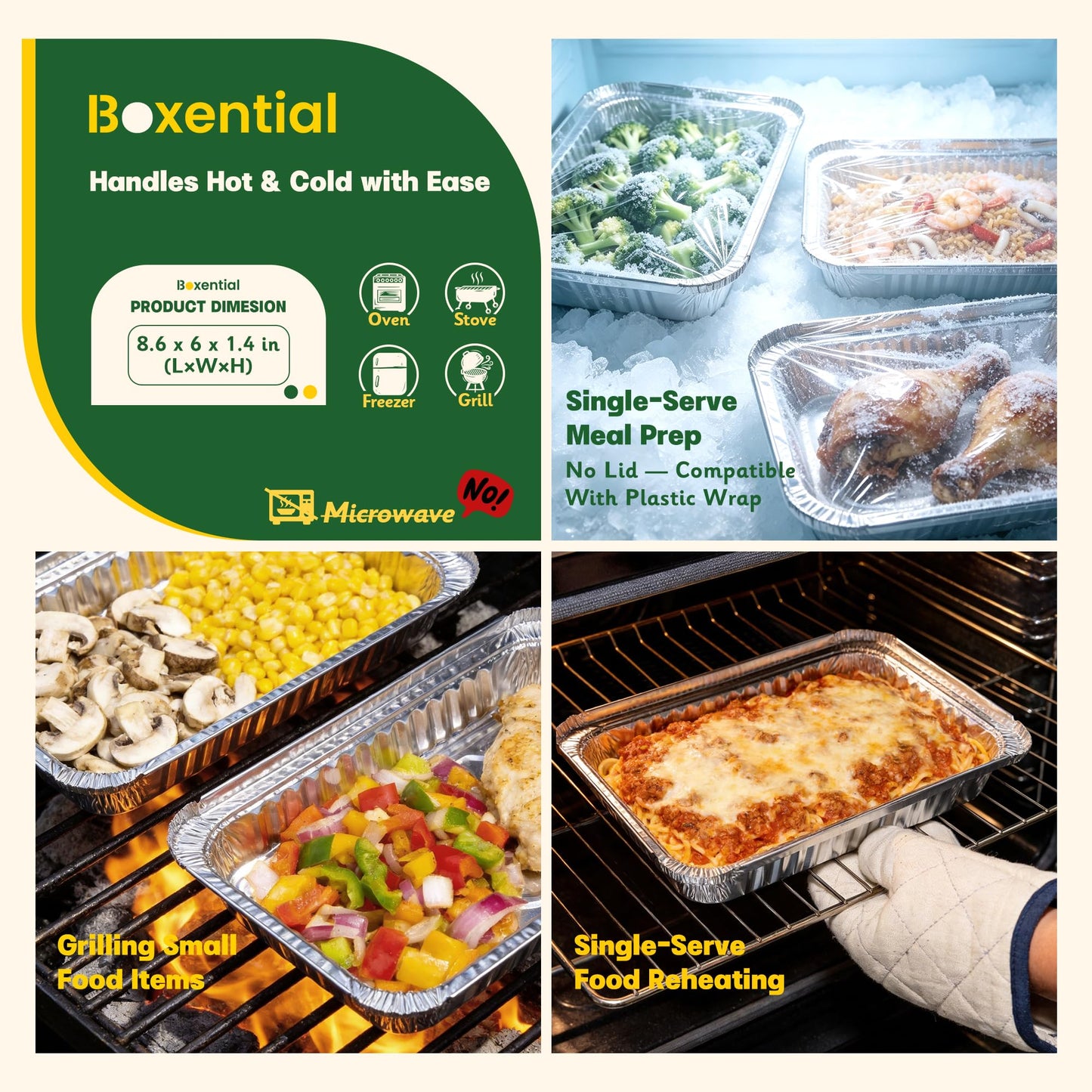 Boxential 25 Pack 8.6" x 6" Grill Drip Pans Compatible with Weber Q, Spirit & Genesis Series – Aluminum Grease Tray Liners for Weber Grill Drip Tray, Grease Catcher Replacement, Disposable Foil Pans