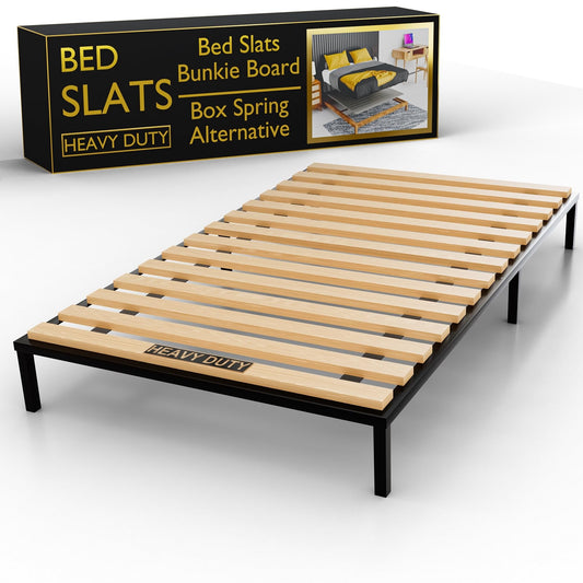 Treaton, Full Size Bunkie Board – Heavy Duty Horizontal Bed Slats & Wooden Support Board for Sagging, Under Bed-Support, Box Spring Alternative, Platform Bed and Replacement