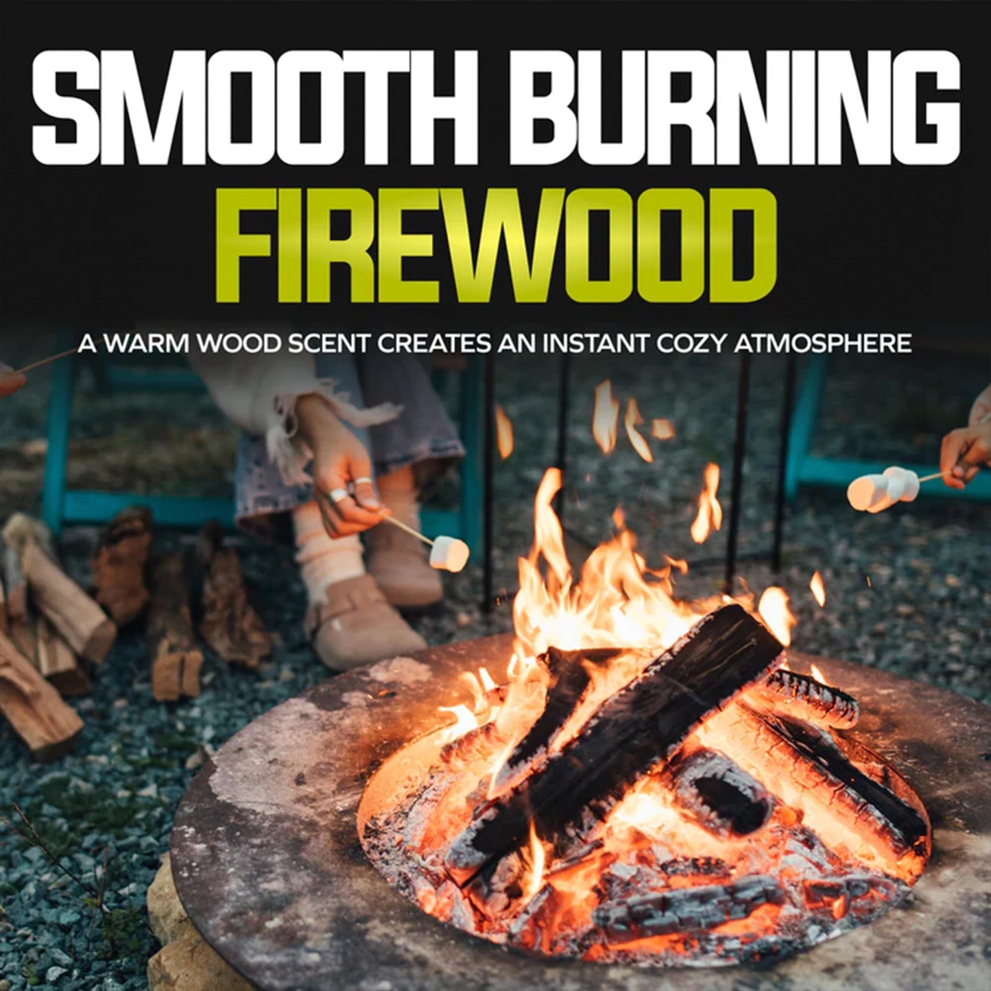 JFIREWOOD1.5 Sun Joe Smokin' Joe's Firewood, Kiln Dried Clean-Burning Juniper Firewood for Solo Stoves, Firepits, Fireplaces or Cooking, 20 Logs