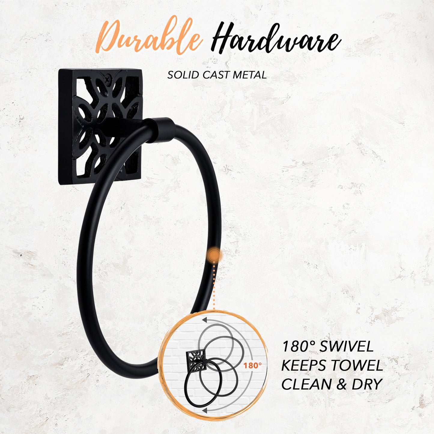 Autumn Alley 10 PC Matte Black Modern Farmhouse Bathroom Accessories Set – Complete Wall Mounted Hardware & Countertop Décor Bundle