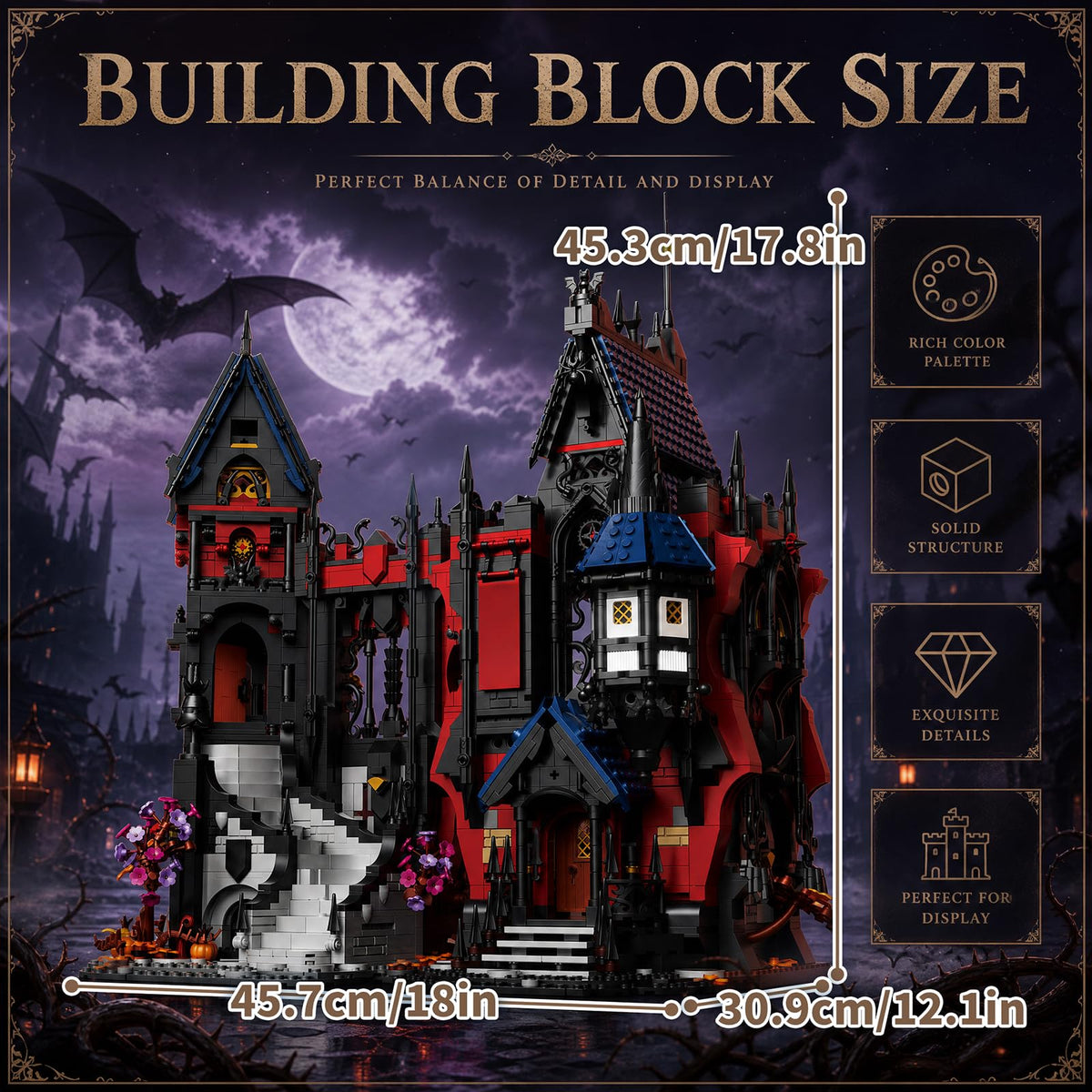 CSNRHG Building Blocks Set for Adults 3900 PCS Vampire Gothic Castle