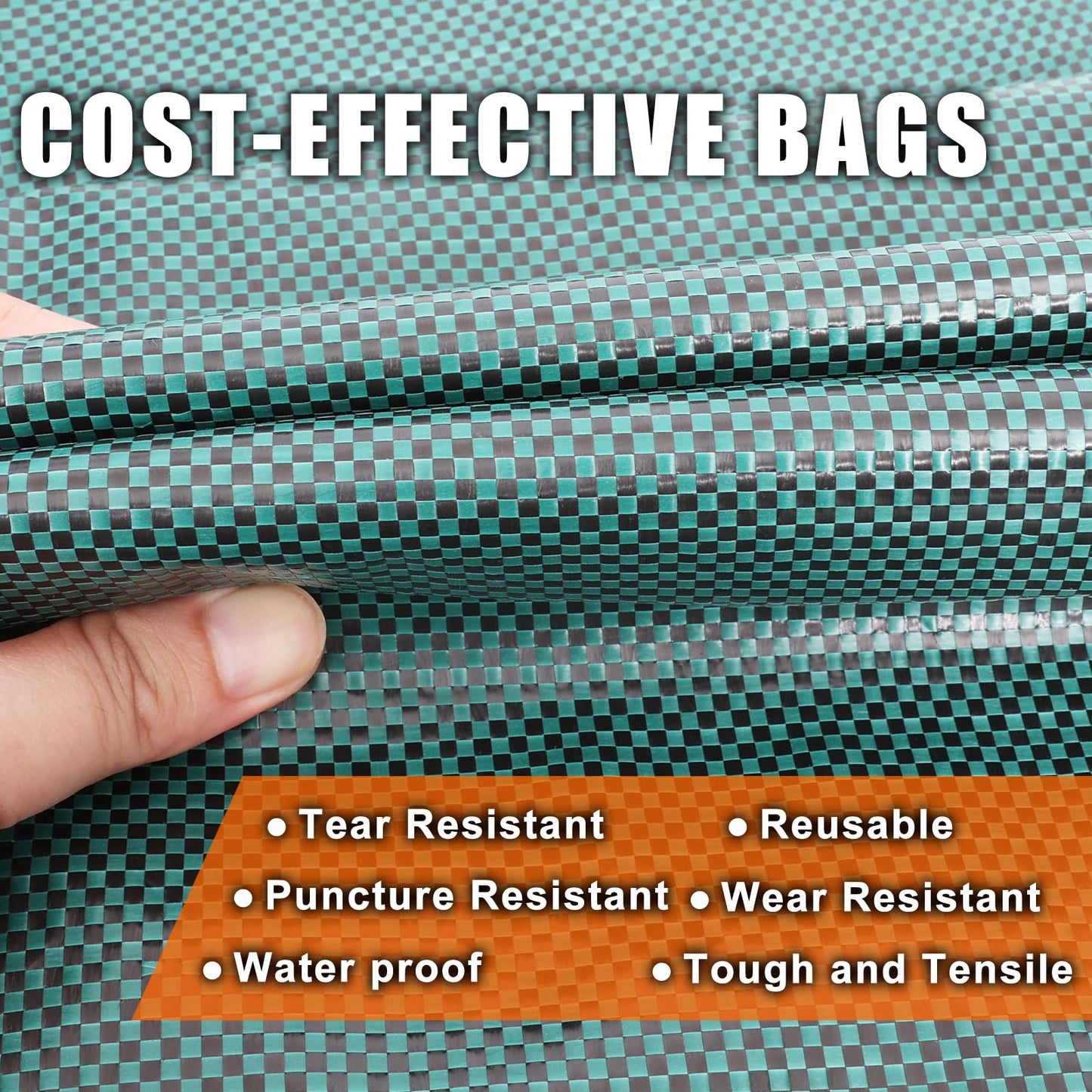 Joyhalo Reusable Yard Waste Bags - 72 Gallon, 6 Pack, Heavy Duty with Gardening Gloves & 4 Handles, Standable, Camping & Recycling