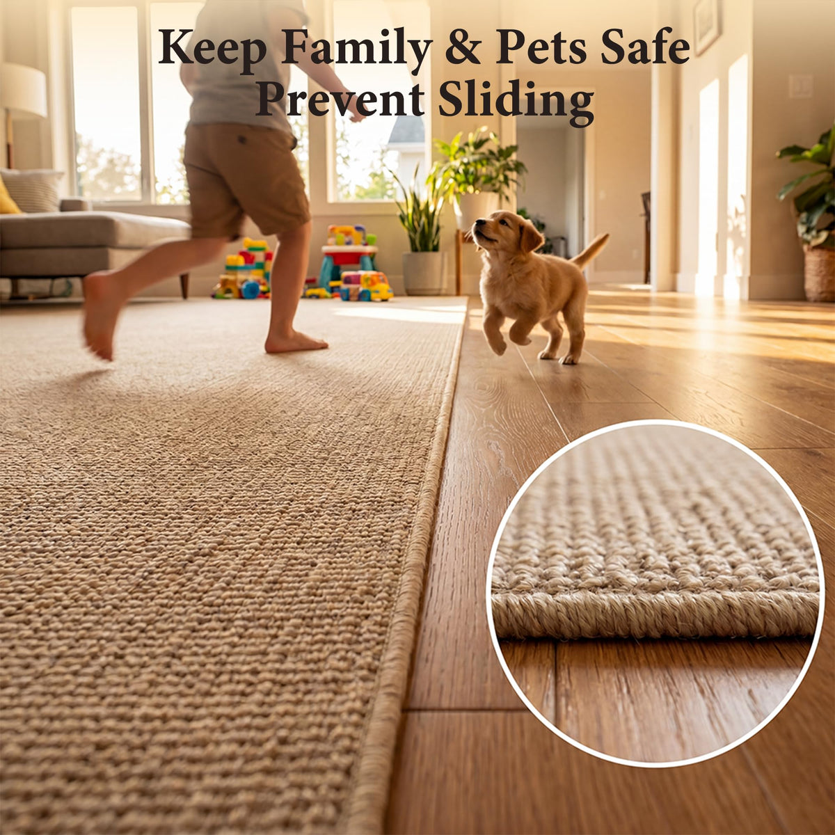 Tiergrade 16 Pcs Rug Tape,Anti Slip Rug Pads Grippers for Hardwood Floors and Tiles,with Strong Adhesive Grid Backing-No Residue,Reusable Carpet Tape, Double-Sided Adhesive Rug Stickers