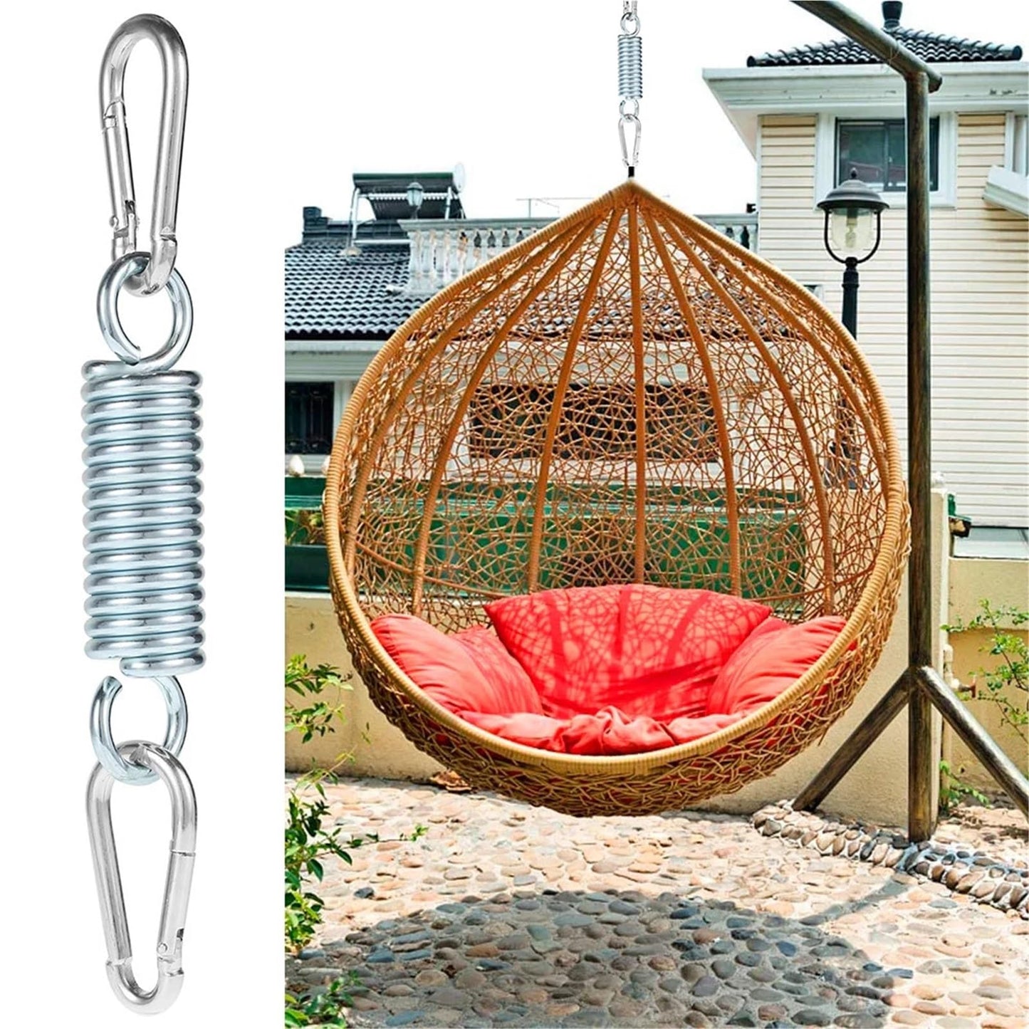 Hammock Chair Spring Hanging Chair Lounger Swing Spring Hammock Hangers Suspension Hook Steel Heavy Duty For Chairs