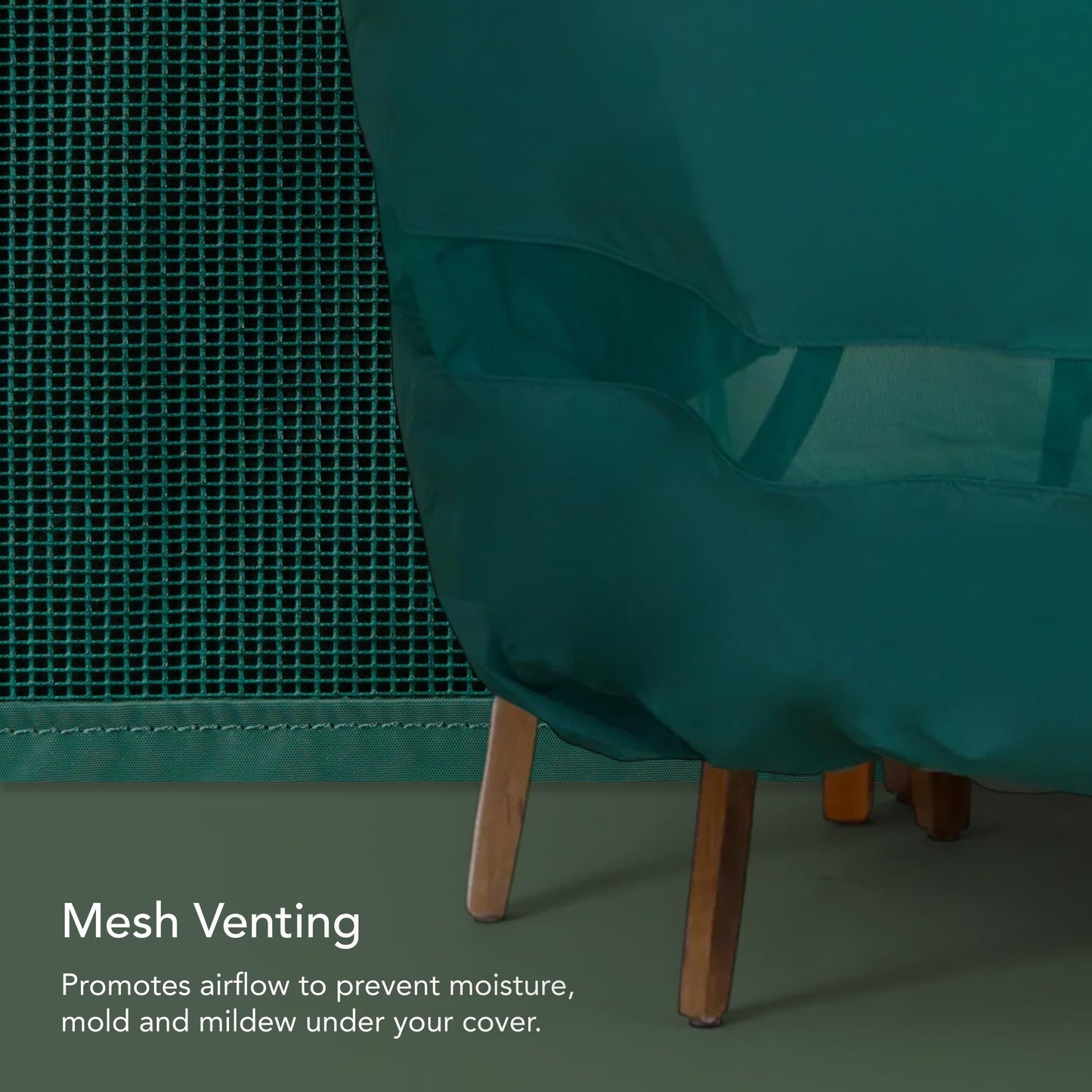 Covermates Classic Outdoor Glider Cover – Durable 12-Gauge Vinyl with Polyester Lining, Elastic Hem & Mesh Vent for Moderate Weather Patio Furniture Protection , 56W x 34D x 38H, Green