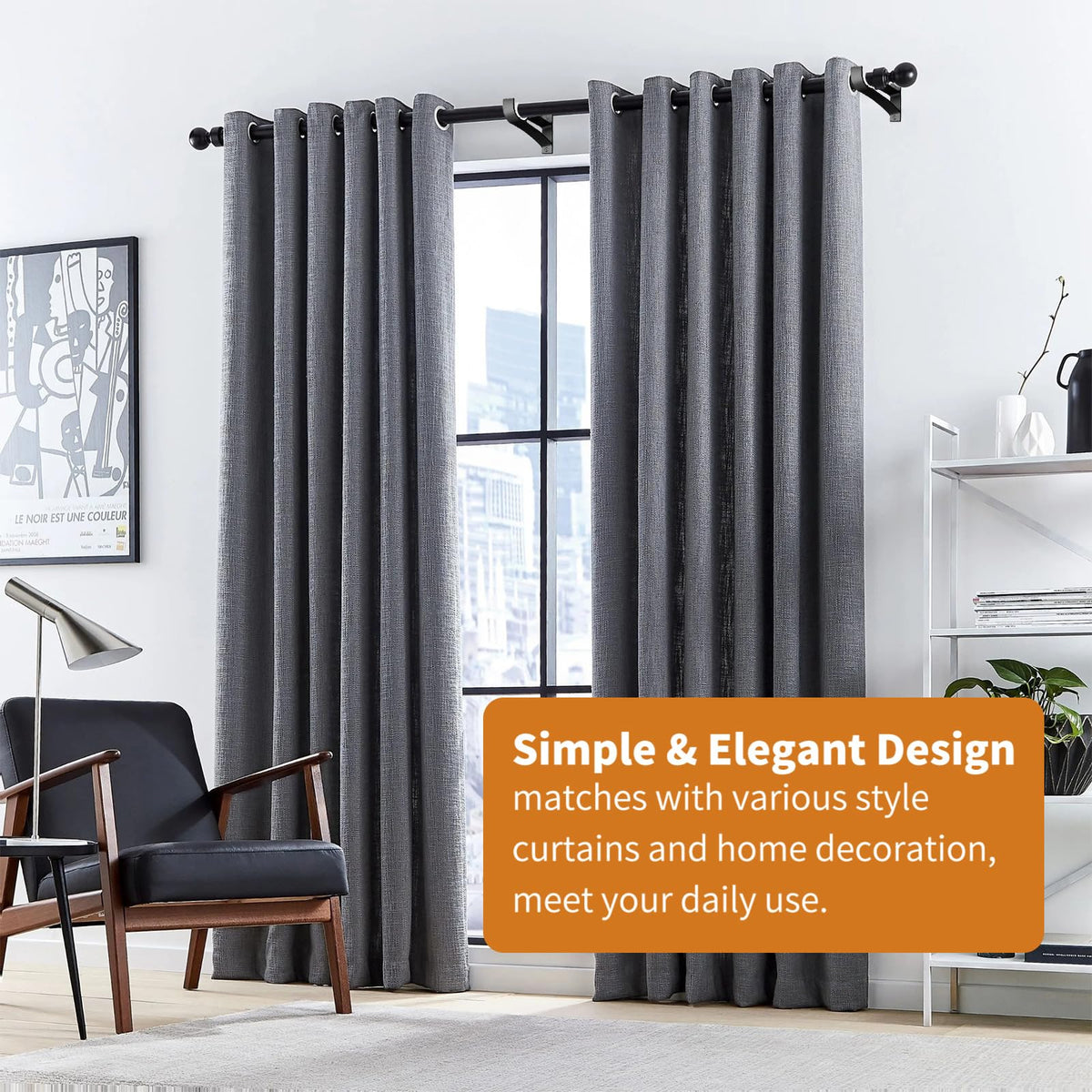 KOLAKO Curtain Rod Bracket, Curtain Rod Holder Hooks for 1 Inch Dia Rod