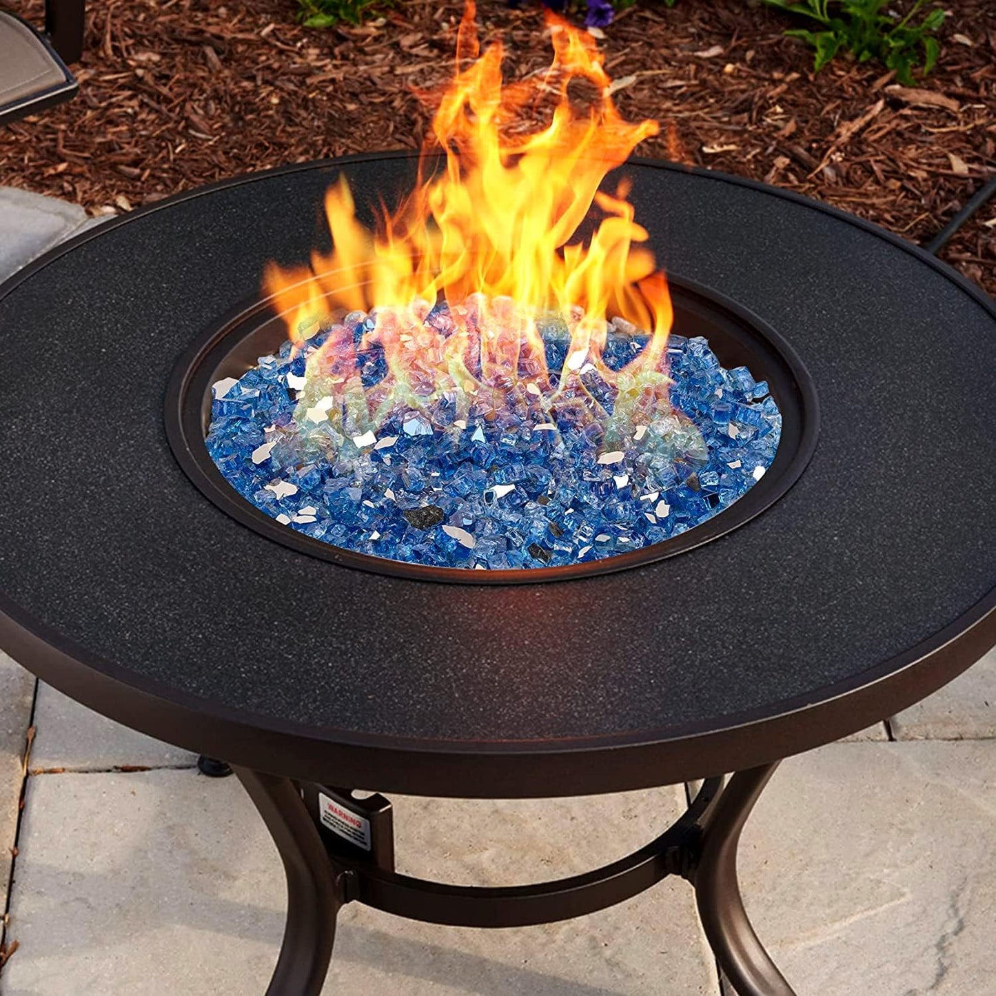 Mr. Fireglass 10lb High Luster Fire Glass, 1/4 Inch Reflective Pacific Blue