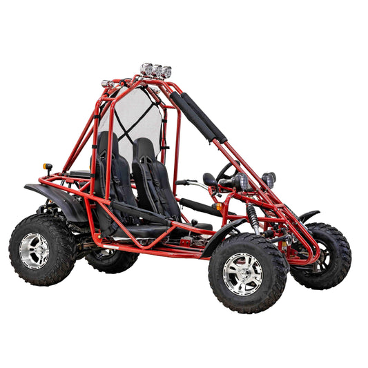 Massimo GKA 200 Go Kart, 169cc Engine, 10 HP, 35 MPH Top Speed, Independent Suspension, Adjustable Seats, Baja Lights, All-Terrain Tires, Adult Size for Ages 16+, Red
