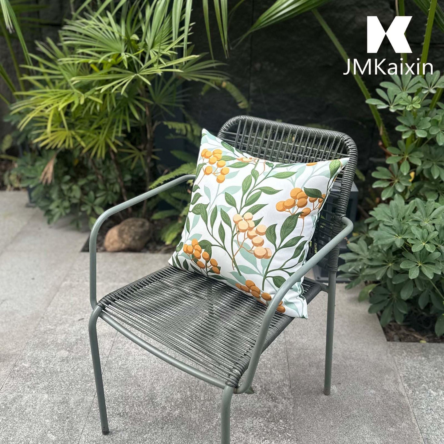 JMKaixin Outdoor Pillows, Pack of 2 Waterproof Decorative Throw Pillows with Inserts, 18”x18” Square Pillows for Bed, Couch, Sofa and Patio Furniture