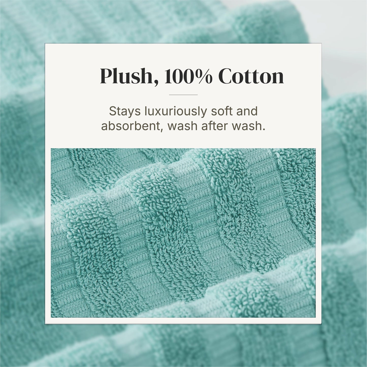 Modern Threads Classic Diamond 6-Piece 100% Cotton Towel Set – Yarn Dyed Jacquard – Includes 2 Bath Towels, 2 Hand Towels, 2 Washcloths – Absorbent, Quick Dry, Soft & Durable – Aqua
