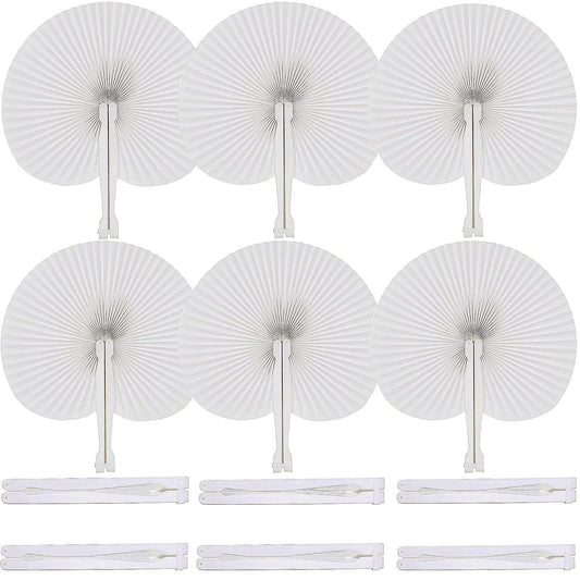 Bestage 60 Pcs White Round Paper Fans