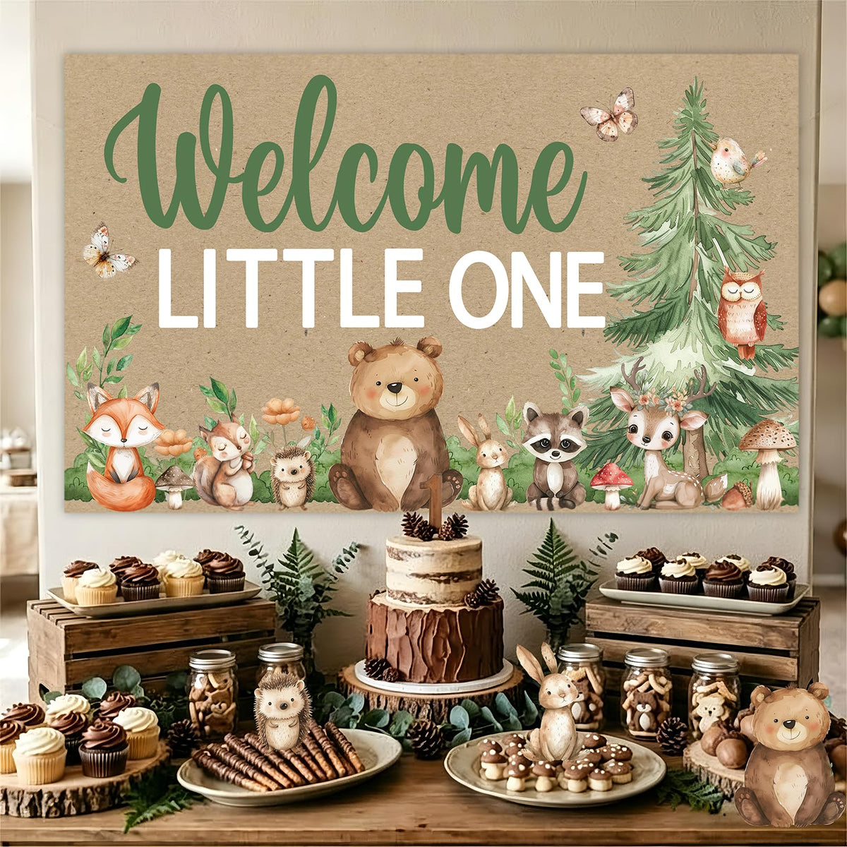 Woodland Banner for Woodland Baby Shower Decorations