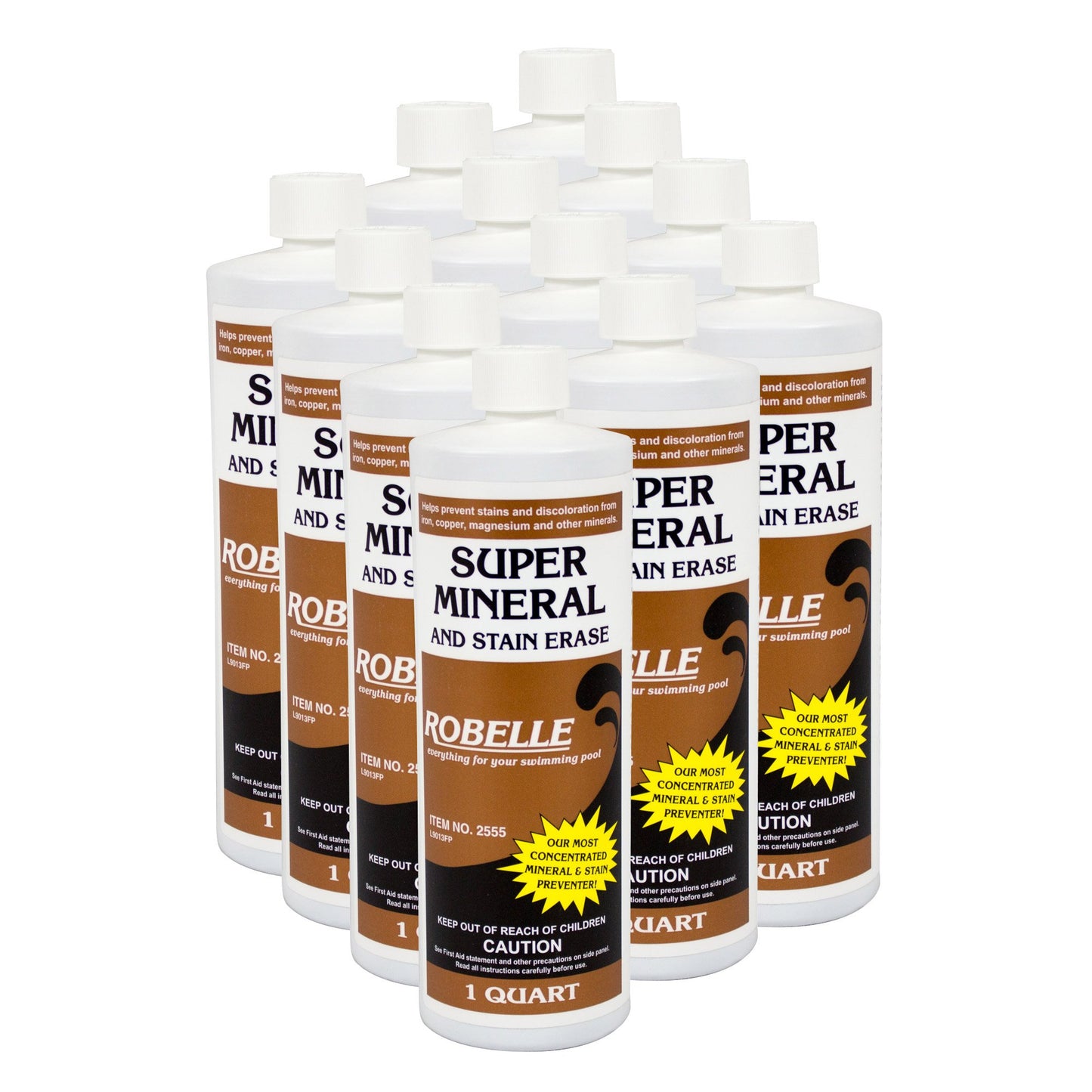 Robelle 1-Quart 12-Pack Super Mineral and Stain Erase, Pool Metal Remover, Stain Remover, Made in USA