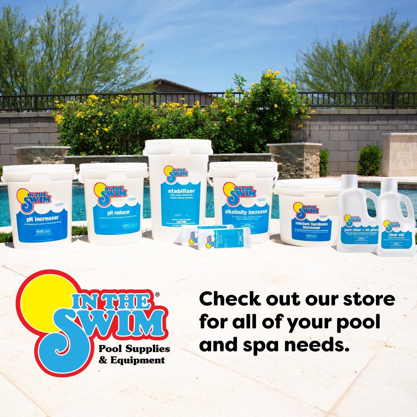 In The Swim Alkalinity Increaser for Swimming Pools - Raises Alkalinity and Balances pH Levels in Your Swimming Pool Water - 100% Sodium Bicarbonate - 50 Pounds