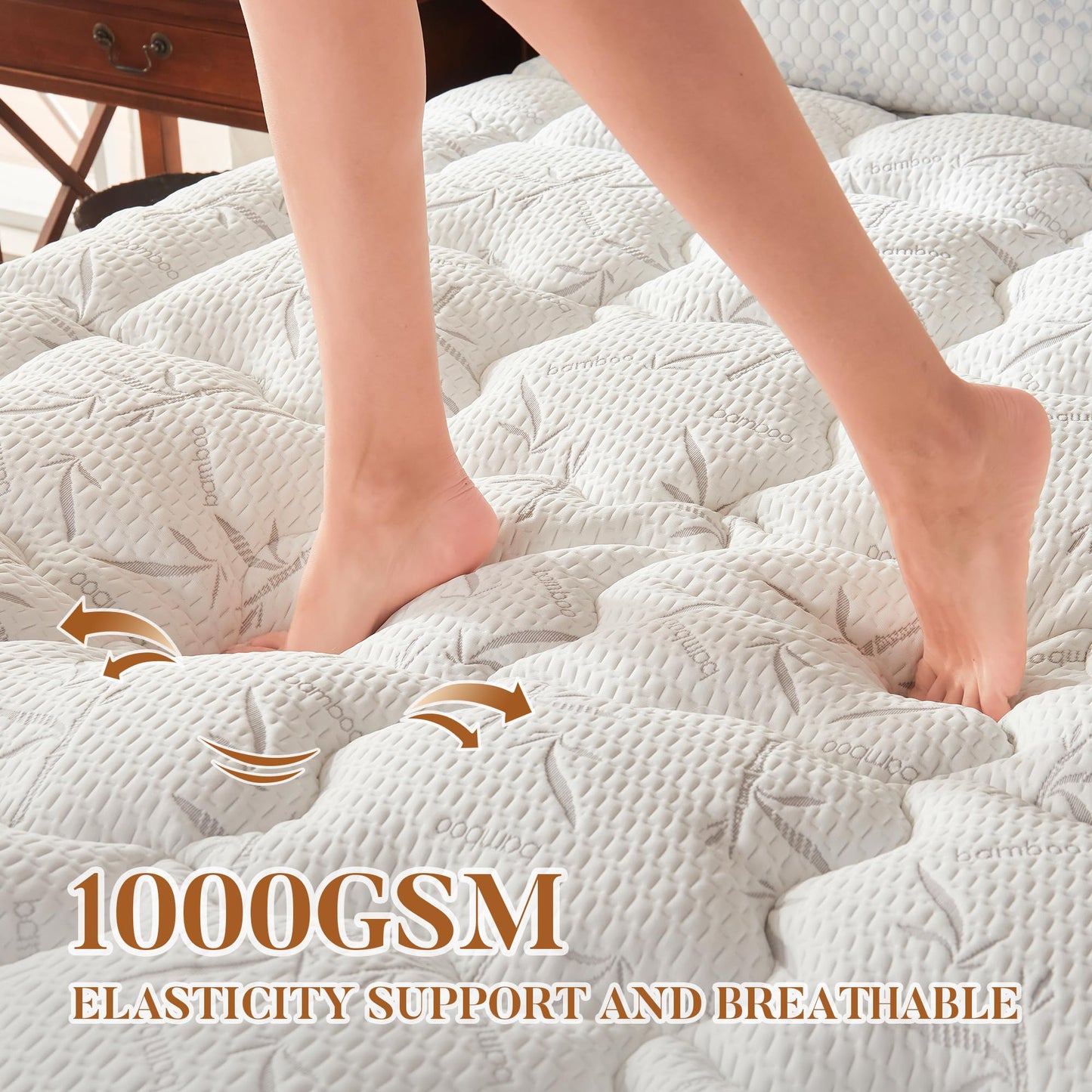 PRIMESOFT 100% Waterproof King Size Mattress Topper, Thick Pillow Top Mattress Pad，Up to 21 Inch Deep Pocket,Soft Breathable Mattress Pad for Back Pain, Protector Cover(White)