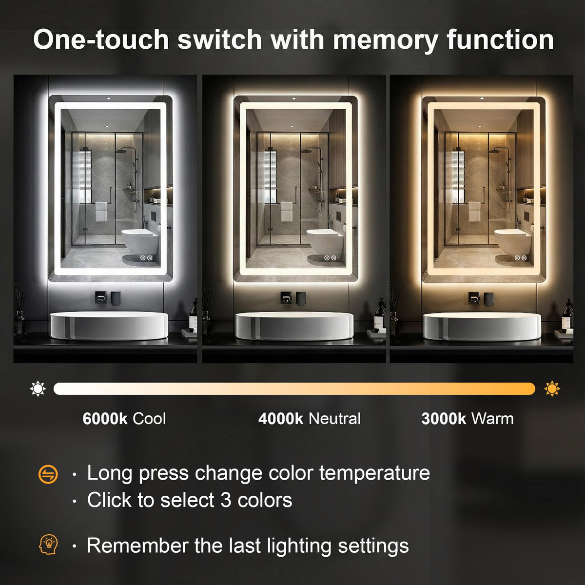 LED Bathroom Mirror with Lights, 2 Pack 24 x 36 Lighted Vanity Wall Mirror