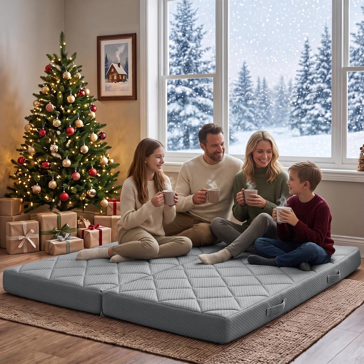 Flantree 6" Full Size Futon Mattress Replacement with Handles,71X52X6"