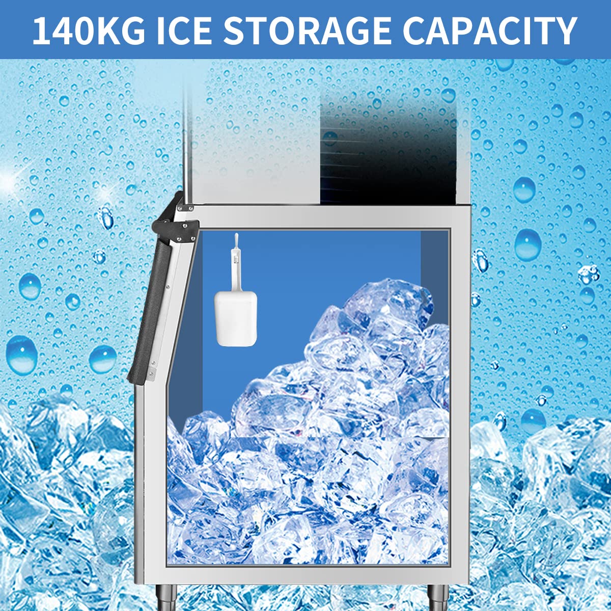 CMICE Commercial Ice Maker Machine 2000 Lbs/24H, 1003 Lbs Storage Bin, Air Cooled Industrial Ice Machine, 760 Ice Cubes Ready in 8-15 Mins, Stainless Steel Ice Maker for Restaurant, Bar, Cafe, Hotel
