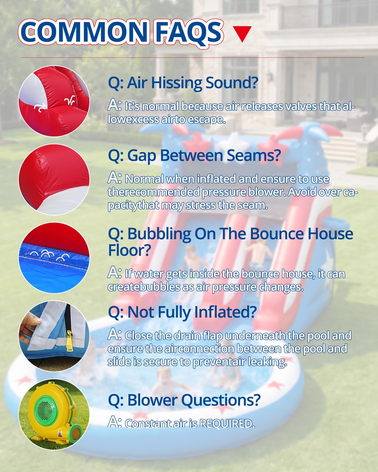WELANDFUN 26.3ft PVC Commercial Inflatable Water Slide for Big Kids Adults