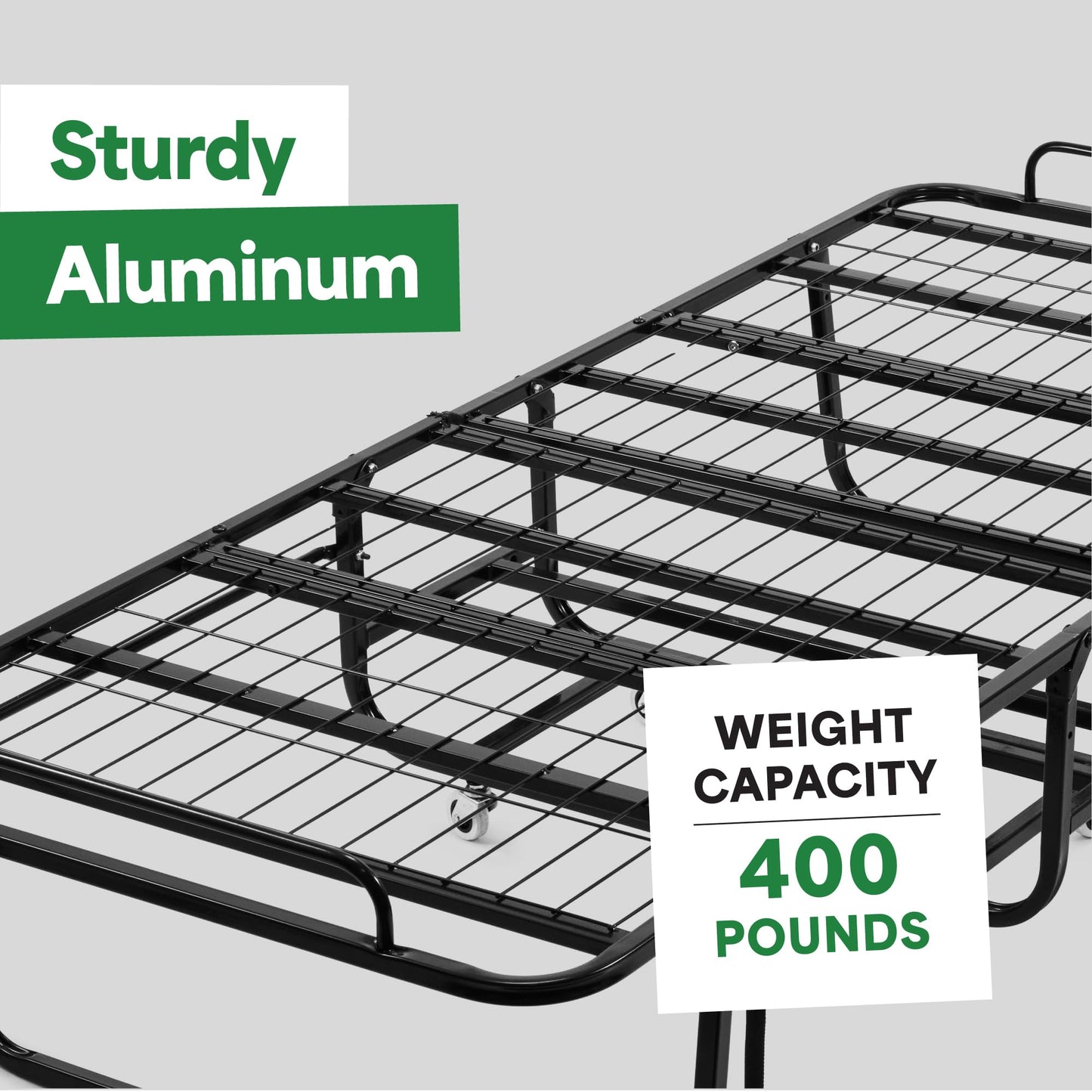 EconoHome Folding Bed with Mattress - 75x31 Cot Size Frame - Portable Rollaway Guest Bed with 5-inch Memory Foam Mattress - Space-Saving Foldable Design for Easy Storage