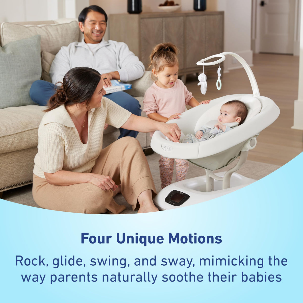 Graco SmartSense Soothing Baby Swing with Cry Detection Technology, Rori