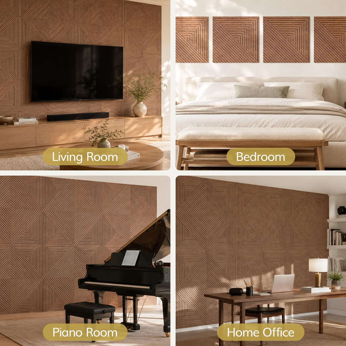 TONOR 12 Pack Acoustic Panels Peel and Stick, 23.6''x23.6''-46.5 sq.ft.