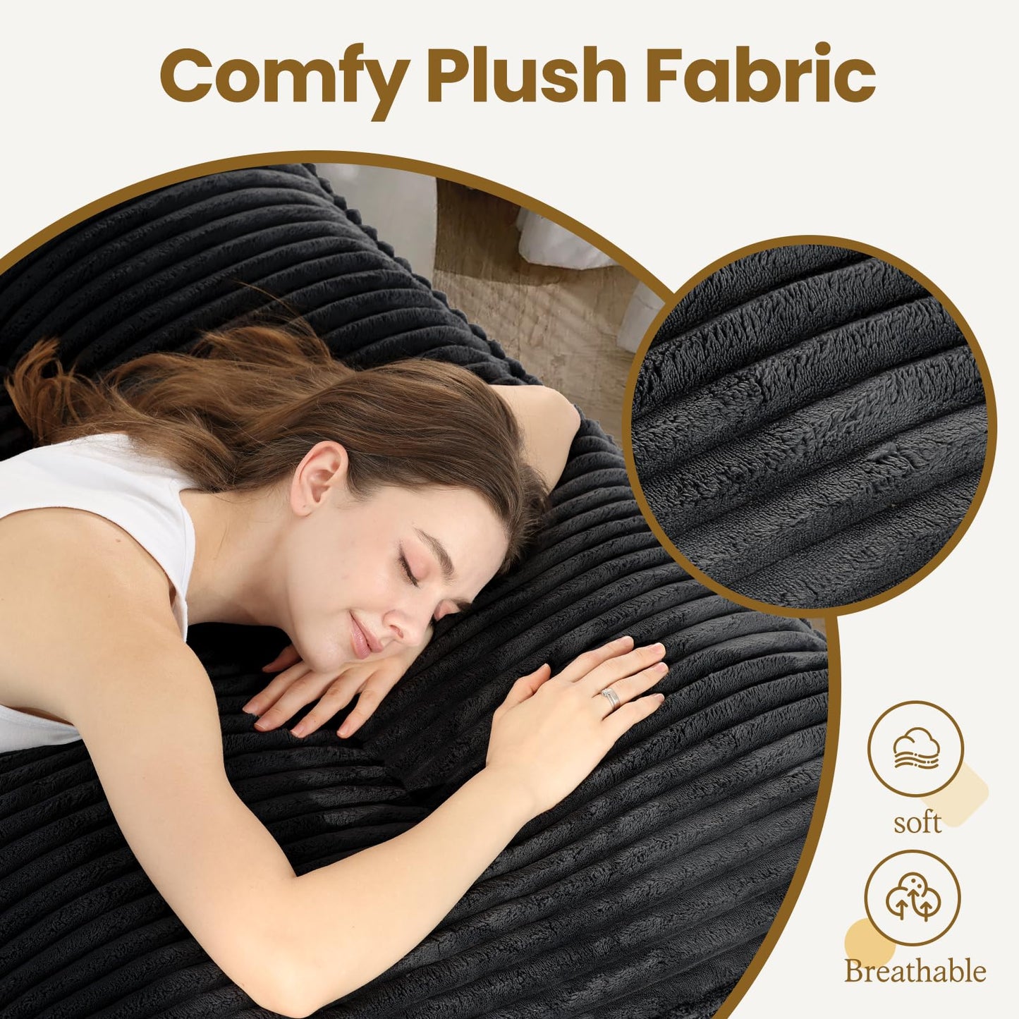 NLDD 10" Futon Mattress Full Size, Ultra Thick Futons Sofa Couch Bed Sleeper Sofa Bed, Versatile Floor Futons Japanese Floor Mattress for Adults, Black (Frame Not Included)