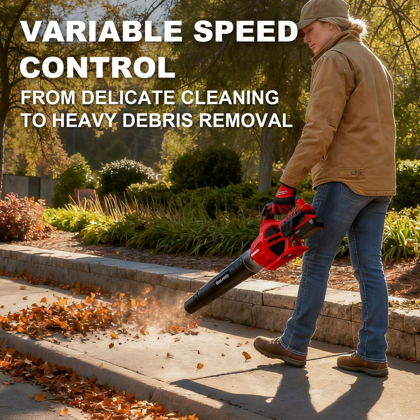 Paxwrenx Cordless Leaf Blower Compatible with Milwaukee M18 Battery, 600 CFM 125 MPH Brushless Electric Blower with Speed Lock, Handheld Tool for Lawn Care, Snow & Leaves (Battery Not Included)
