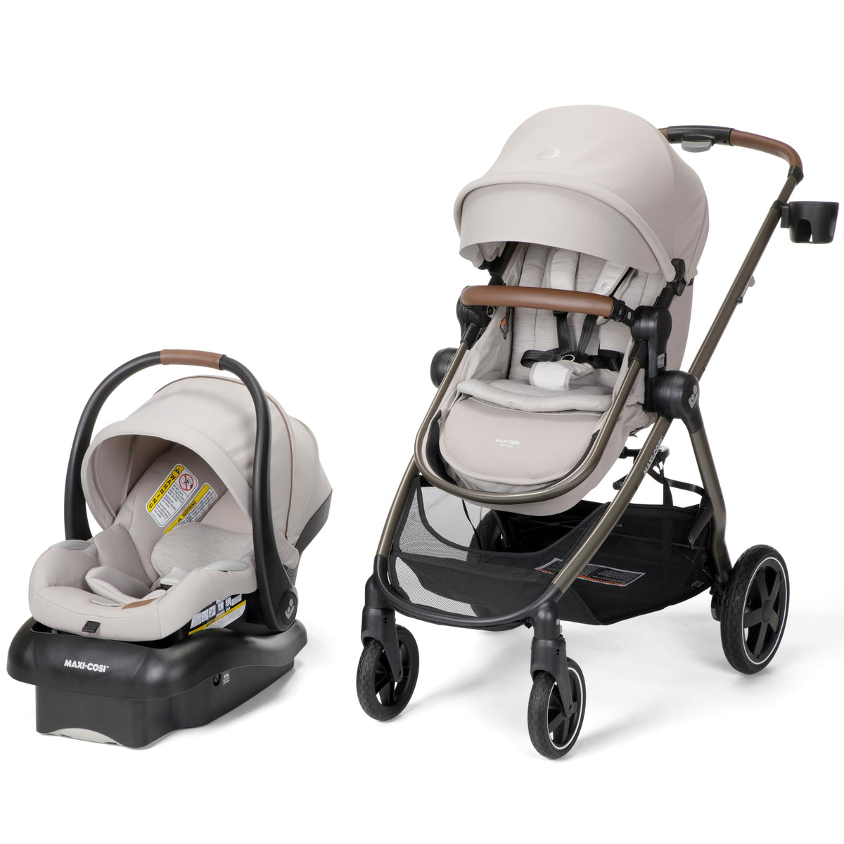 Maxi-Cosi Zelia 2 Luxe 5-in-1 Modular Travel System, New Hope Tan
