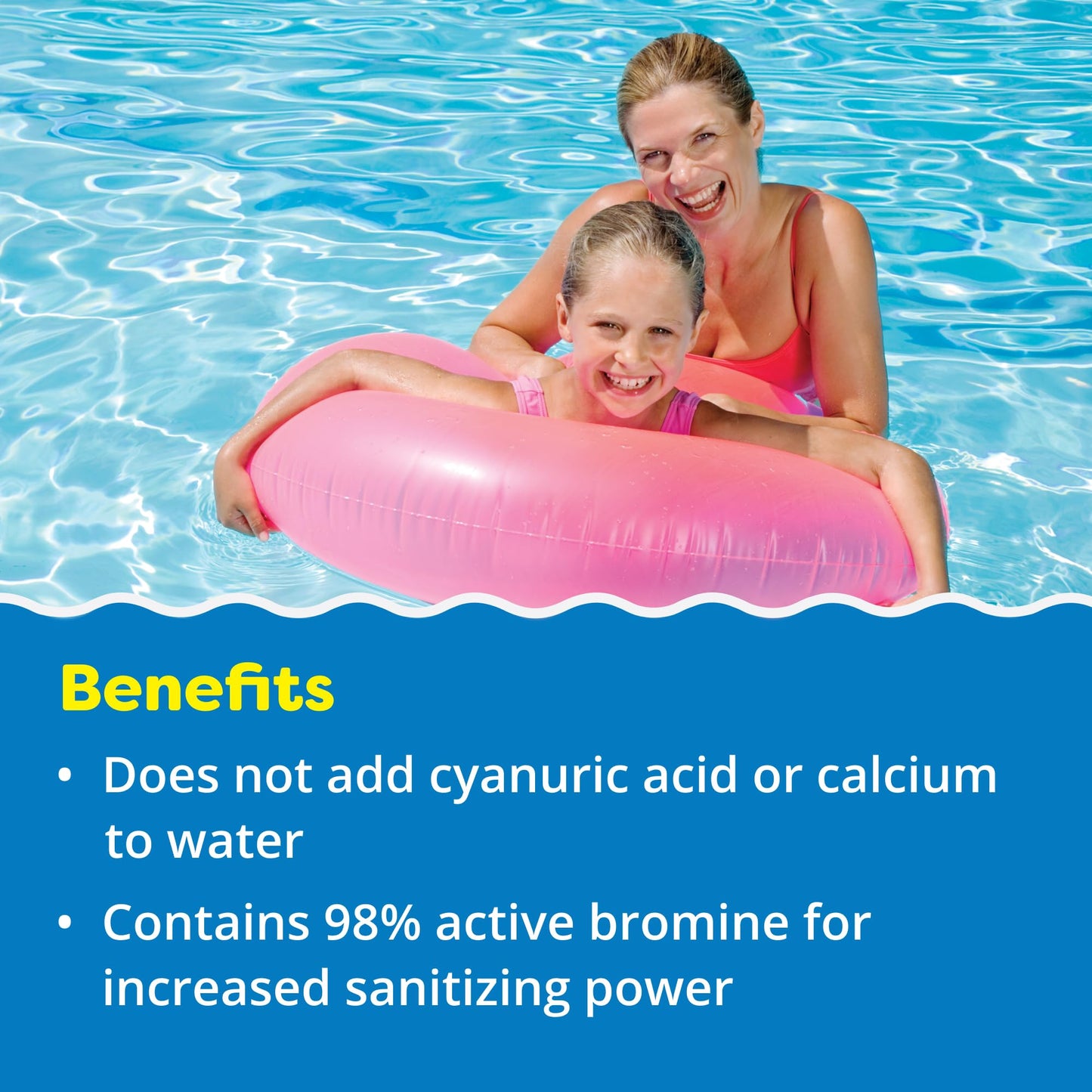 In The Swim 1 Inch Bromine Plus Tablet Sanitizer for Spas, Hot Tubs, or Swimming Pools - Pre-Stabilized, Low Odor, Chlorine Alternative – 3.5 Pounds
