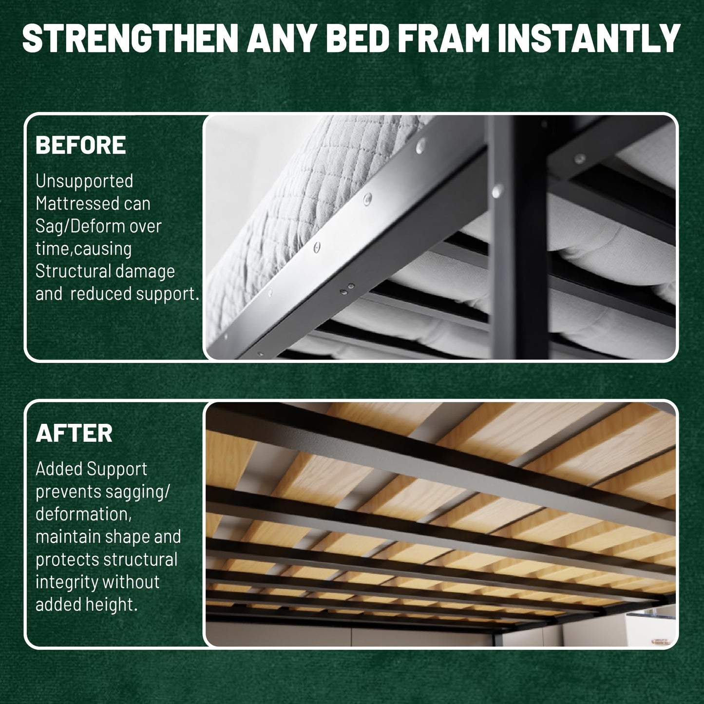 Treaton, 0.68-Inch Heavy Duty Vertical Wooden Bunkie Board/Bed Slats, Full, Beige
