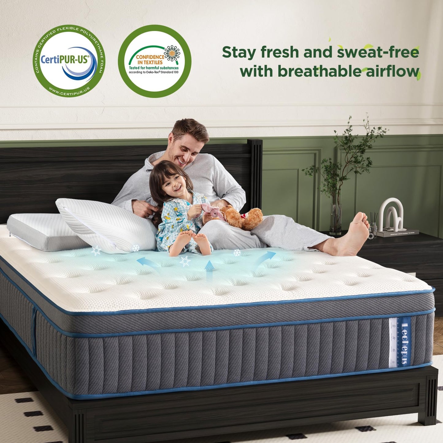 Lechepussleep Twinxl Mattress,14 Inch Twinxl Size Hybrid Mattress Medium Plush Cooling Gel Memory Foam with Individually Pocket Coils,Soft & Brethable Pressure Relief,Balanced Support, 39"*80"
