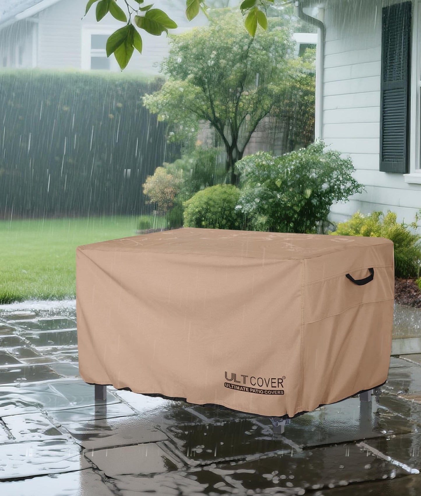 ULTCOVER Waterproof Rectangular Gas Fire Pit Table Cover 44x28 inch