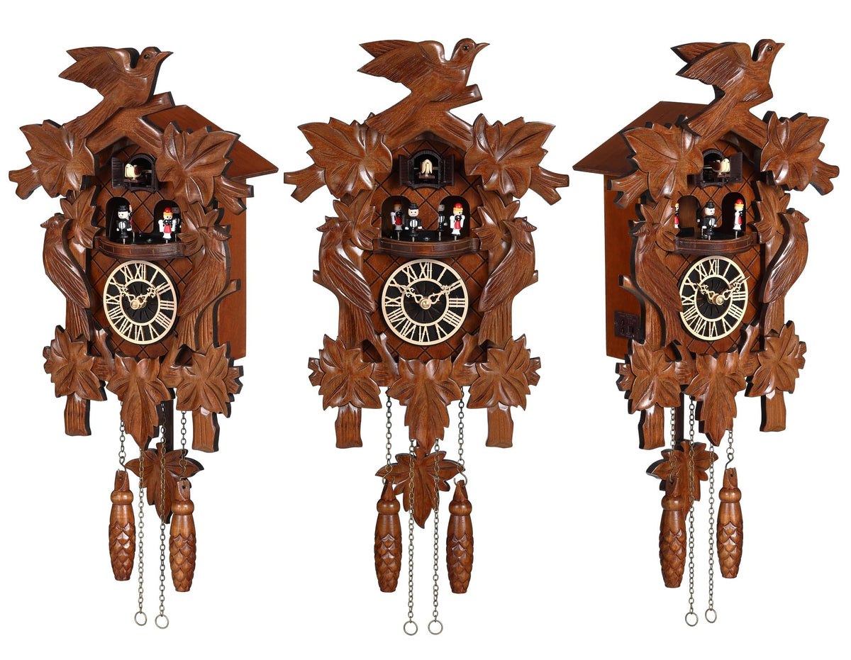 Kintrot Cuckoo Clock, Hand-Carved Wooden Antique Clock for Wall 11.1"x25.8"