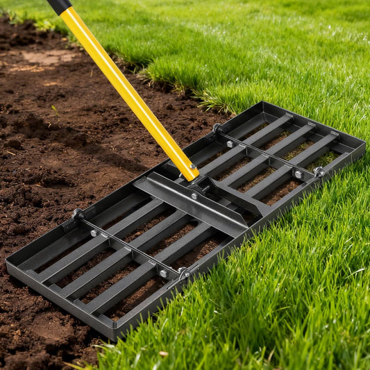 Joyhalo Lawn Leveling Rake, 36 Inch Yard Lawn Leveling for Soil with 78" Adjustable Steel Handle, Heavy Duty Effort Saving Landscape Lawn Leveler for Yard Garden Golf Course Soil Sand Dirt Grass