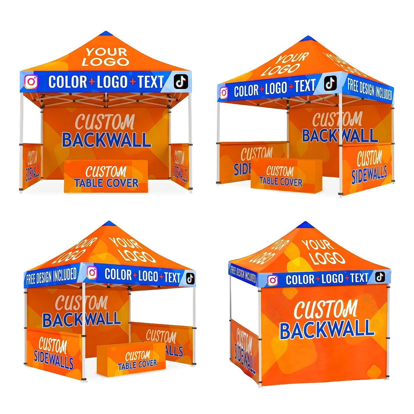 Custom Canopy Tent with Logo by OPPEINDDIY 10x10 Pop Up Tent Personalized Customizable Heavy Duty for Events Vendor Business Trade Show Marketing Advertising