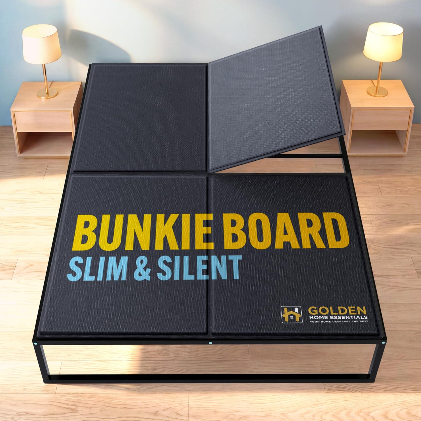Golden Home Essentials Premium 10mm Full Size Bunkie Board (54" x 75") – Slim Low-Profile Mattress Support – Quiet, Moisture-Resistant, Lightweight Bed Board for Platform & Slatted Frames