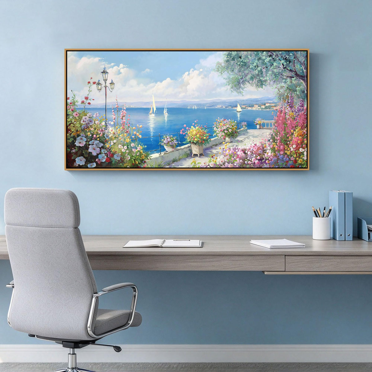 XLSJERST Beach Wall Art Coastal Canvas Prints for Living Room 40x20 Inches