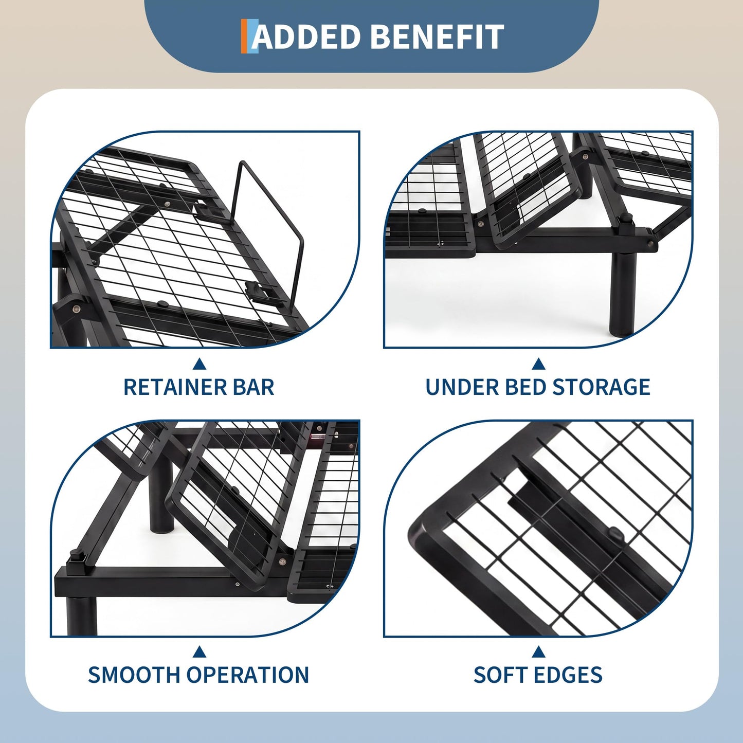 Garvee Adjustable Metal Bed Frame, Heavy Duty Platform Bed Base, 1000LBS