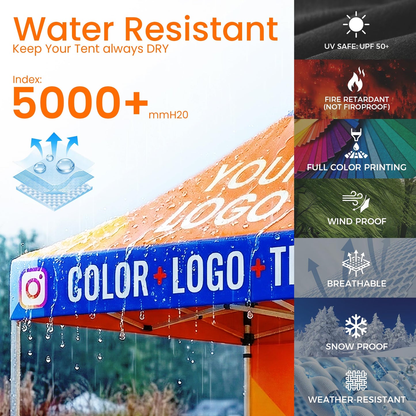 Custom Canopy Tent with Logo by OPPEINDDIY 10x10 Pop Up Tent Personalized Customizable Heavy Duty for Events Vendor Business Trade Show Marketing Advertising