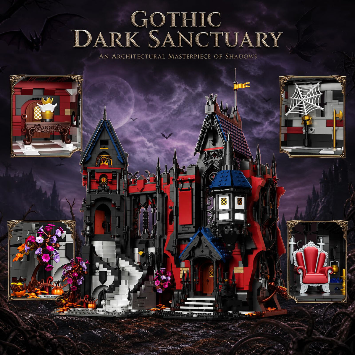 CSNRHG Building Blocks Set for Adults 3900 PCS Vampire Gothic Castle