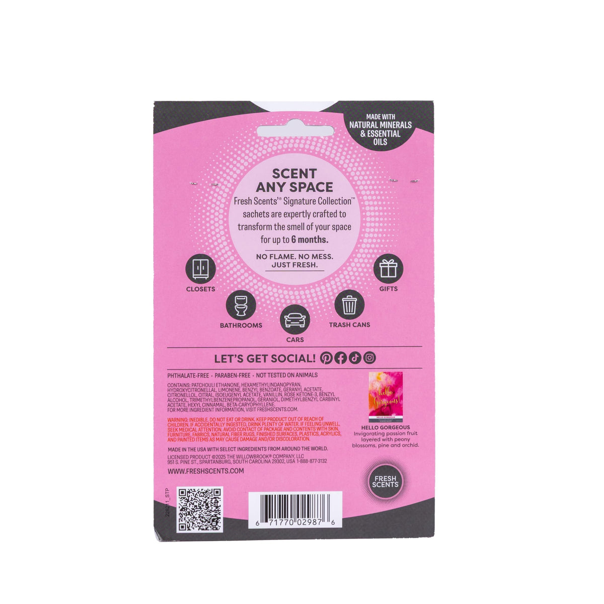 Fresh Scents Hello Gorgeous Scented Sachets 6 Pack