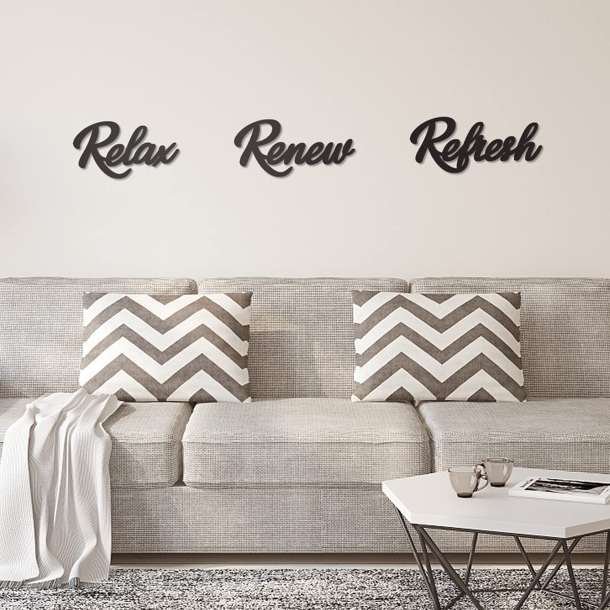 KOYILTD 3 Pieces Bathroom Decor Black Bathroom Wall Art Relax Renew Refresh